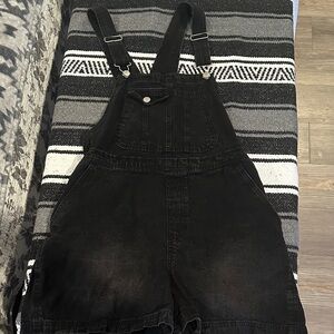 No Boundaries Black Short Overalls